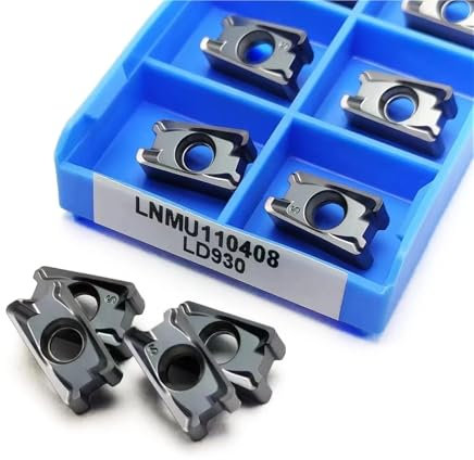 10 Pezzi CNC A Doppia Faccia Ad Avanzamento Rapido LNMU110408 LD920 LD930 Inserto Per Fresatura A Spalla Quadrata Per Lavorazione Di Acciaio, Acciaio Inossidabile, Ferro Utensili Per Tornio(LNMU110408