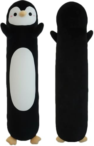 ZOMAXTOY Pinguin Kuscheltier, Weiches Langer Pinguin Stofftier Plüschtier zum Umarmen, Großes Kuschelkissen für Kinder, Geburtstagsgeschenk für Jungen und Mädchen (Black, 60cm/23.62in)