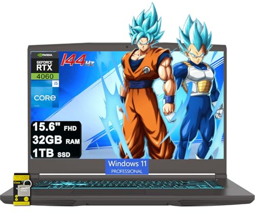 msi Thin 15 Gaming Laptop 15.6 FHD 144Hz Intel 8-core i5-13420H (>i7-12650H) 32GB DDR4 1TB SSD GeForce RTX 4060 Type-C Backlit Win11Pro ICP Hub