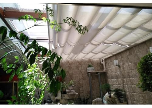 Tenda parasole retrattile, permeabile all'acqua della vela, per patio, pergola, per esterni, protezione solare, copertura in vetro (2,2 x)
