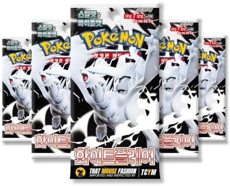 Korean White Flare Pokemon Booster Packs | TCYM Authenticated | Korean Pokemon Cards | 5 x White Flare Booster Packs | Pokémon Card Packs | Pokémon Scarlet and Violet | That Mouse Fashion
