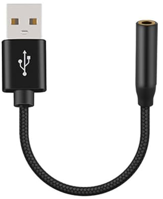 Clueltes USB to 3.5mm Audio Cable USB A to 3.5mm Female External Stereo Sound Card Headphone Micphone Sound Adapter Black