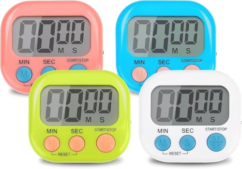 Multi-functional Digital Kitchen Timer, Digital Kitchen Timers for Cooking, Countdown Timer for Egg, Digital Countdown Stopwatch Timer Clock with Magnetic Back - Loud Alarm (Pink)