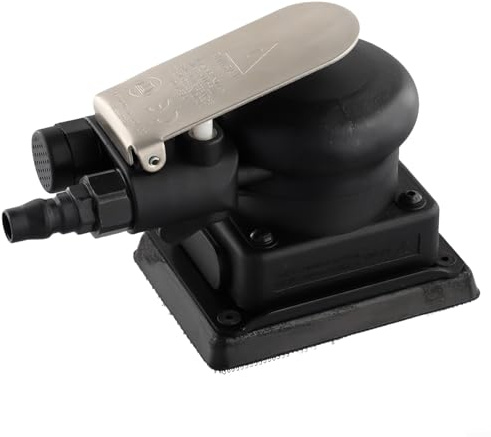 Besttoolifes Lijadora de aire orbital cuadrada de 75 x 100 mm, herramienta de pulido neumática para acabado de madera, metal y carrocería de coche con amoladora de 10000 rpm