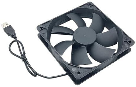 Ventilateur d'extraction USB 12 V à roulement à fluide, dimensions : 120 mm x 120 mm x 25 mm et 80 mm x 80 mm x 25 mm(12 cm)