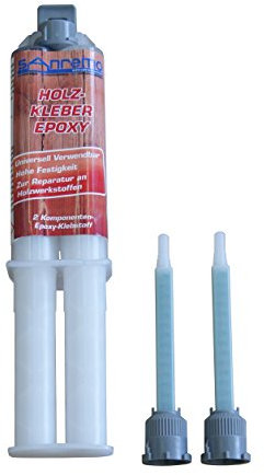 Sanremo 10x HOLZKLEBER EPOXY 25ml + 20 Mischdüsen 2-Komponenten Klebstoff Epoxidharz Kleber