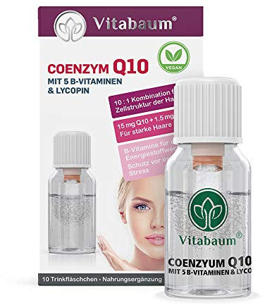 Vitabaum® Beauty Coenzym Q10 mit B-Vitaminen & Lycopin - Antioxidative Unterstützung - 10 Fläschchen (je 10 ml) - Twist and Mix System™ für eine schnelle Aufnahme - Vegan
