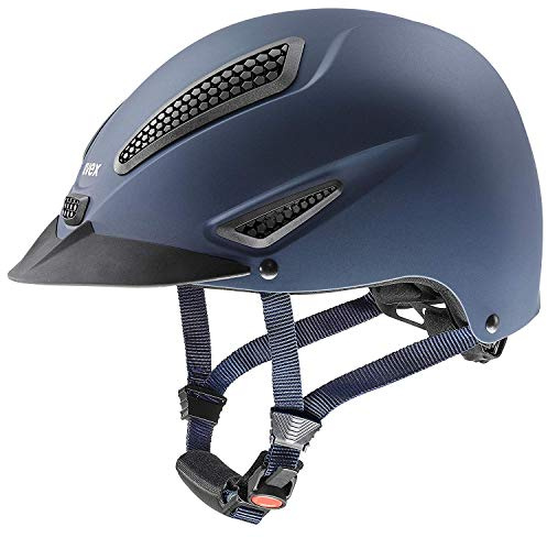 uvex perfexxion II - robuster Reithelm für Damen und Herren - individuelle Größenanpassung - optimale Belüftung - Blue matt - 52-55 cm