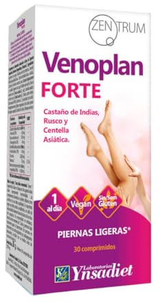 Venoplan Forte – Piernas Ligeras con Castaño de Indias, Rusco, Centella Asiática y Vitamina C – 30 Comprimidos – Laboratorios Ynsadiet