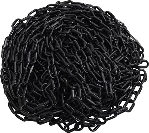 Tidyard Absperrkette, Kunststoffkette Plastikkette Parkplatzsperre Warnkette Kunststoff Schwarz 30 m Ø4 mm