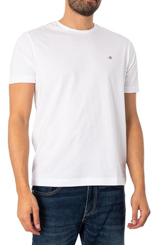GANT Reg Shield Ss T-shirt för män, Vit, XL