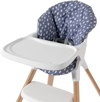 Twistshake Silla Alta de Bebé - 1 Trona Haya Gris + 1 Cojín para trona blanco con cinturón de seguridad de 5 puntos| Bandeja Desmontable | Oeko-Tex Certificado Cojín de algodón | 0 to 4 Años