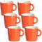 homEdge Procelain Espresso Cup, 4 Ounces / 120 ml Demitasse for Espresso, Tea- Set of 6, Orange (209CEC060223)