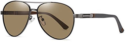 RICCIE Sonnenbrille Herren polarisierte Outdoor Brille, HD Gläser / UV400 Retro Mode Flieger Metallrahmen Sonnenschirme,02
