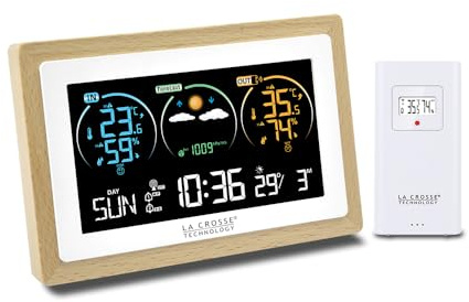 La Crosse Technology Station météo colorée contour bois WS6283