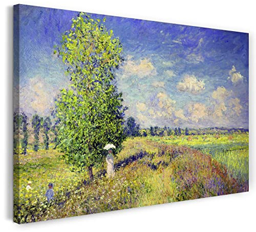 Printed Paintings Leinwandbild (30x20cm) Claude Monet: Mohnfeld im Sommer, Leinwand auf Keilrahmen gespannt und fertig zum Aufhängen, hochwertiger Kunstdruck aus deutscher Produktion