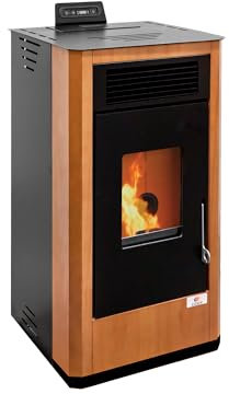 EIDER BIOMASA - Estufa de Pellets TOSCANA 10,57Kw | Eficiente y Silenciosa | 15kg Depósito | Calefacción hasta 200m³ | Doble Cámara y Cristal Limpio | Automática | Madera.