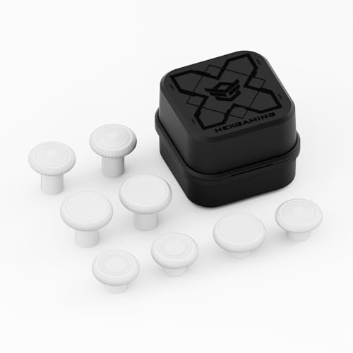 HEXGAMING Joysticks Interchangeable pour ps5 Phantom & Ultimate Pro Manette | Stick Analogique de Remplacement Accessoires avec 2 Hauteurs, 8PCS-Blanc