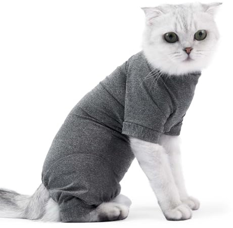 Body da Gatto Dopo l'Op Vestiti per Gatti Anti-leccamento per la Chirurgia del Corpo del Gatto Abbigliamento Medico per Animali Domestici per il Recupero per Ferite Addominali di Gatti (L)