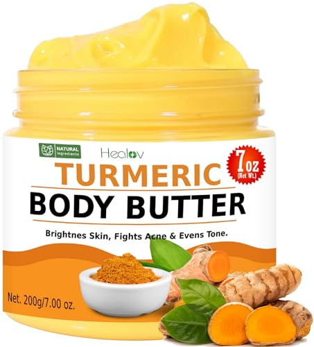 Turmeric Face Cream – All Natural Skin Brightening Cream – Turmeric Whipped Body Butter for Dark Spot Care & Uneven-Looking Skin – Turmeric Skincare Moisturizes, Nourishes & Promotes a Radiant Glow