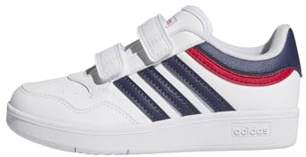 adidas Unisex – Barn HOOPS 4.0 SHOES, ftwr white/dark blue/better scarlet, 33 EU