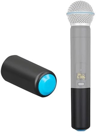 Mic Battery Cover Mic Battery Screw on Caps Wireless Microphone Battery Cover Cap Cup Accessories for Shure PGX2/SLX2/PG58/SM58/BETA58 (Blue)