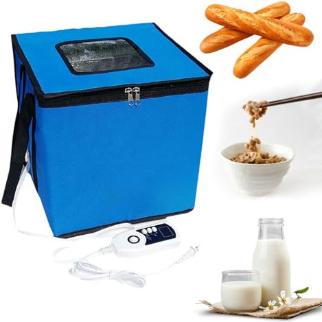 Gärbox für Brotherstellung, mit Temperaturkontrolle und Timing-Funktion, Reißverschluss, Sauerteig-Gärausrüstung, Joghurt/Brot/Pizza/Gärbehälter, M