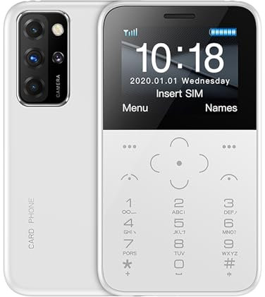 QIeAny Telefono Cellulare Sbloccato per Bambini/Anziani, Telefono Cellulare per Bambini Studenti, Batteria da 1000 mAh/Torcia Elettrica, Composizione con Un Solo Tocco,White