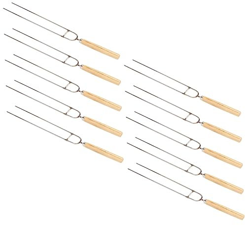Gogogmee Utensilios Para Barbacoa 10 Pinchos Morunos De Acero Inoxidable Mango De Madera Herramientas De Cocina