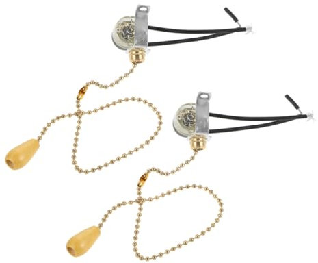 Artibetter Interrupteur à Tirette Pour Luminaire, Kit De Remplacement 2 Pièces, 10a, Corde 30 Cm, En Fer, Compatible Lampes Murales Et Plafonnières, Usage Domestique Et Showroom