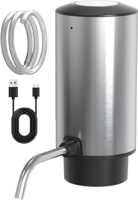Uppladdningsbar vinpump, automatisk spritdispenser, uppladdningsbar vinkaraffpump med silikon hällrör, bekväm vinhällare för matsalssammankomster och fester
