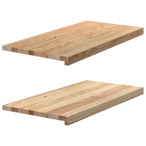 vidaXL Davanzali 2 pz Non Trattati 80x40x2 cm Legno Massello di Rovere, Bordo della Finestra, davanzale della Finestra in Quercia, davanzale in Legno