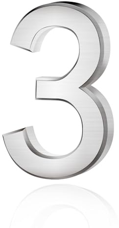 Lotsdonxia Self-Adhesive 3D House Numbers 0-9, Waterproof ABS Door Number Stickers, Modern Mirror Finish Address Numbers for House, Flat, Hotel Room, Mailbox, Office & Street Sign