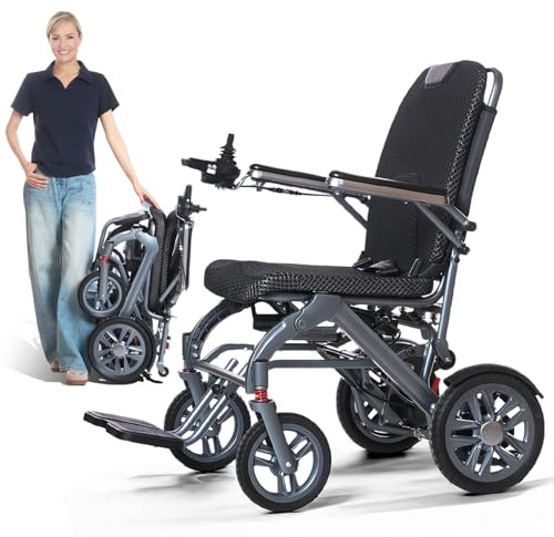 Elektrorollstuhl faltbar leicht – 16.8 kg, 400W Motor, 10–35 km Reichweite, Lithium-Akku abnehmbar, 150 kg Tragkraft, elektromagnetische Bremse, ideal für Reisen & Seniore (20A)