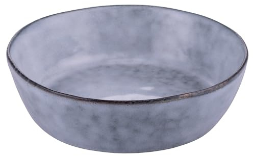 The Market Set 6 Piatti Fondi 16x4,5 cm Gres Blu Bordo Marrone Scuro