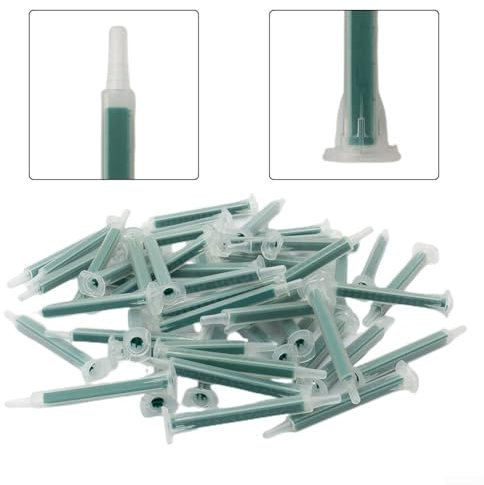 Punte di erogazione del miscelatore statico ugelli di miscelazione professionali, diametro interno 5,3 mm, diametro esterno 7,6 mm, lunghezza 83 mm, 16 nodi, set di 50 punte di miscelazione per tutte