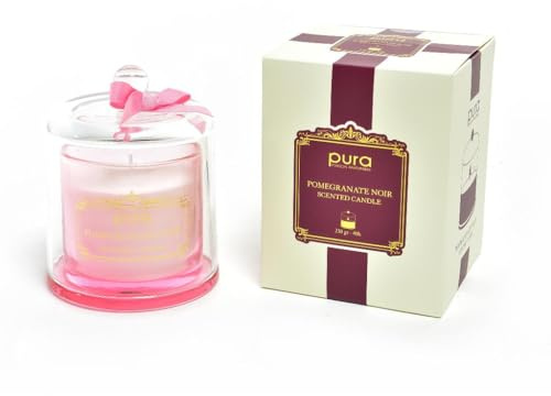 Candela profumata Pomegranate Noir 230g in campana di vetro – Profumo fruttato e sensuale – Idea regalo elegante