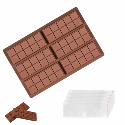 Stampo per Cioccolato in Silicone 6Cavità Stampi per Tavolette Cioccolatini