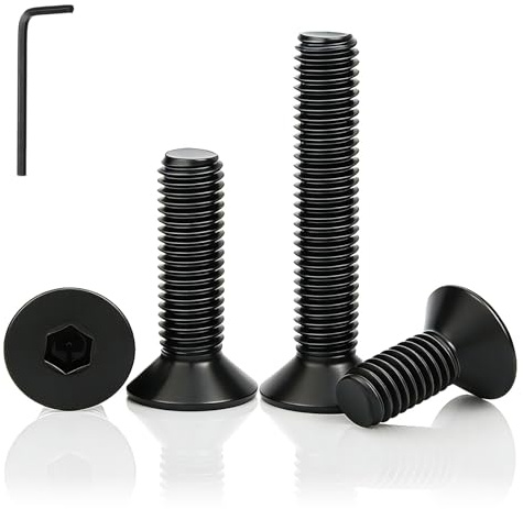 PDKKFF 25 Piezas Tornillo Avellanado M6x12mm Tornillos Allen con Cabeza Plana Avellanada de Acero al Carbono Norma DIN 7991 / ISO 10642 Para Reparación de Máquina de Muebles