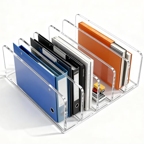 Briefablage Acryl Organizer, Schreibtisch Briefhalter 5 Fächer Transparent, Briefhalter Acryl Klar, Platzsparend, Briefständer Acryls für Büro Homeoffice Dokumentenorganisation, Pflegeleicht Stabil | Briefablage, Dokumentenorganizer, modernes Design, platzsparend, ideal für Heimbüro, perfekter kleiner Tisch