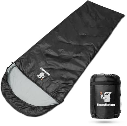 NexusNurture 82.7 Envelope Sleeping Bag for Adults | Compact Lightweight Design, Waterproof Shell, Warm Lining, Machine Washable, Ideal for Hiking, Camping & Backpacking