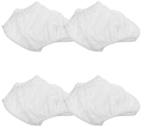 BELLIFFY 4 Paires Couvre-Patins à Glace en Velours Blanc, Taille Large, Lot de 4 Paires, Protège-Chaussures de Patinage Artistique pour Adultes et Filles, Protection L’Usure Éraflures,