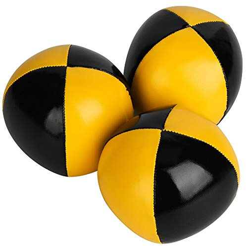 Wakects Juego de Malabares de Piel Sintética Suave para Niños, Pelotas de Entrenamiento de Coordinación Ojo-Mano con Bolsa de Red, 3 uds.