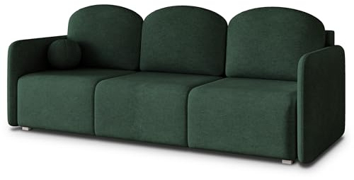 Masseno Sofa SUVI III NV mit Schlaffunktion, Sofa mit Bettkasten, Wohnzimmersofa, Couch, Soffa, Bettsofa, Couchgarnitur- Grün, Neve 37