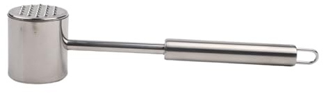 Kivivaka Martello batticarne in acciaio inox 304 con 24 punte per carne di manzo e agnello, cucina ergonomica, facile da cucinare e pulire, argento, 27 x 5,5 cm