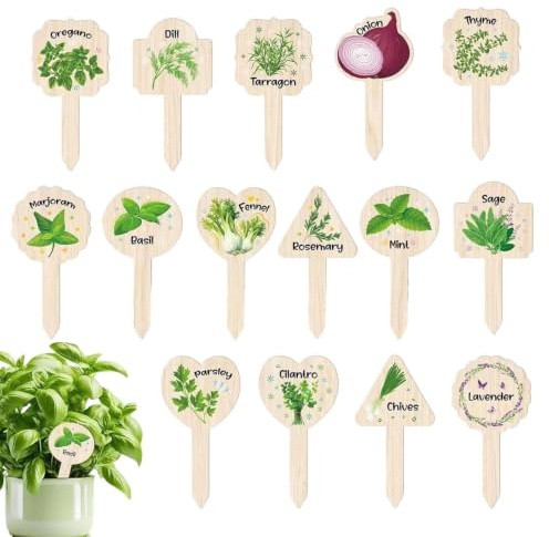 Carteles Del Jardín Para Verduras 15 Etiquetas Madera Maceta Flores