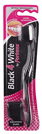 Forhans Black4White Blanqueamiento Cepillo de dientes con partículas de carbón activado 1 Pieza