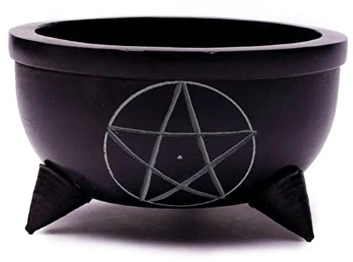 Ciotola Brucia incenso Wicca con pentacolo in steatite