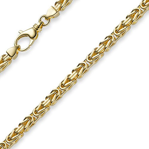 4mm Kette Halskette Königskette aus 750 Gold Gelbgold 45cm Goldkette