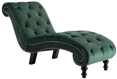 Festnight Chaiselongue Loungesofa Couch Sofa Sessel Chaise Relaxliege Liegesessel Relax Liege Grün Samt 145 x 52 x 77 cm